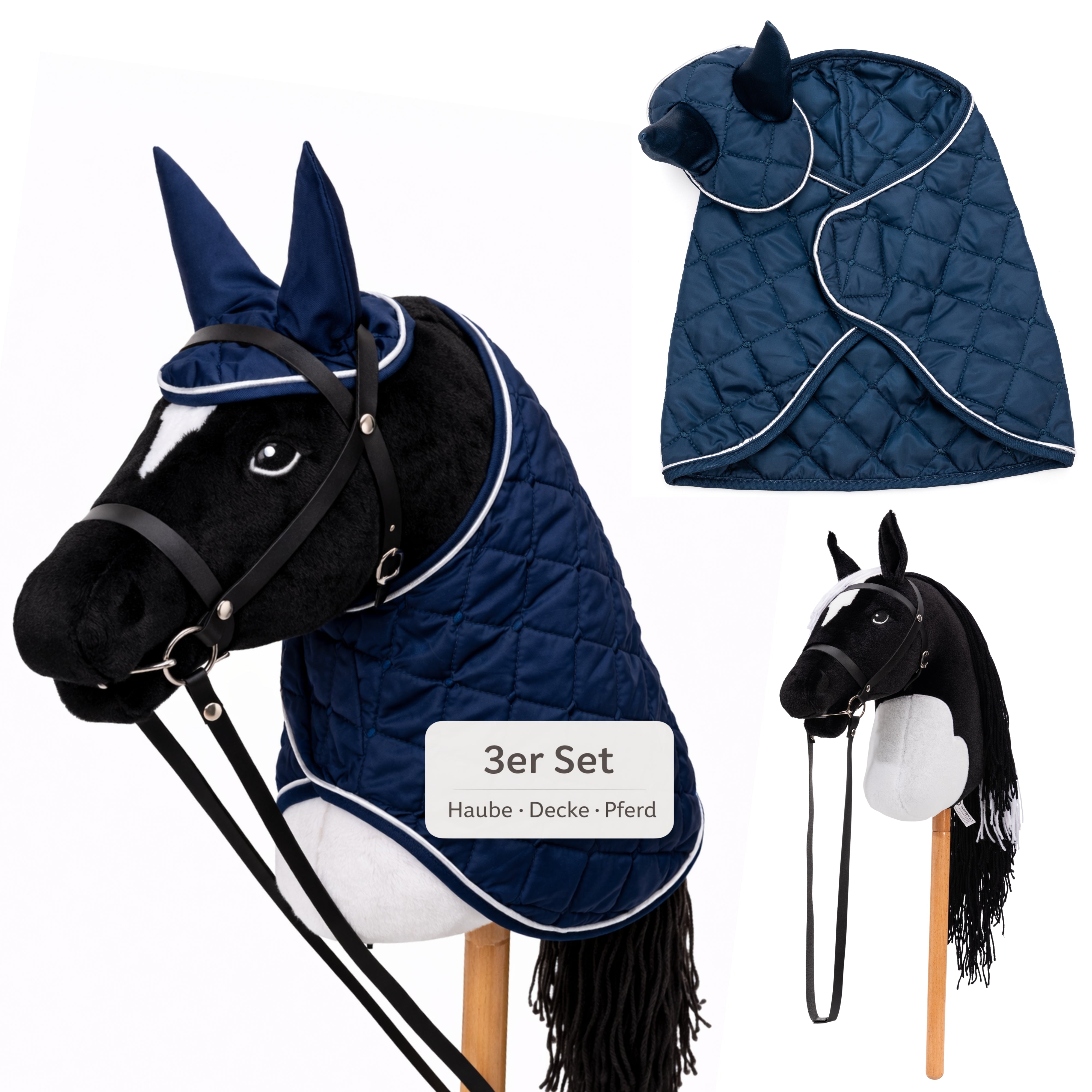 Hobby Horse Set mit Decke & Haube in verschiedenen Farben