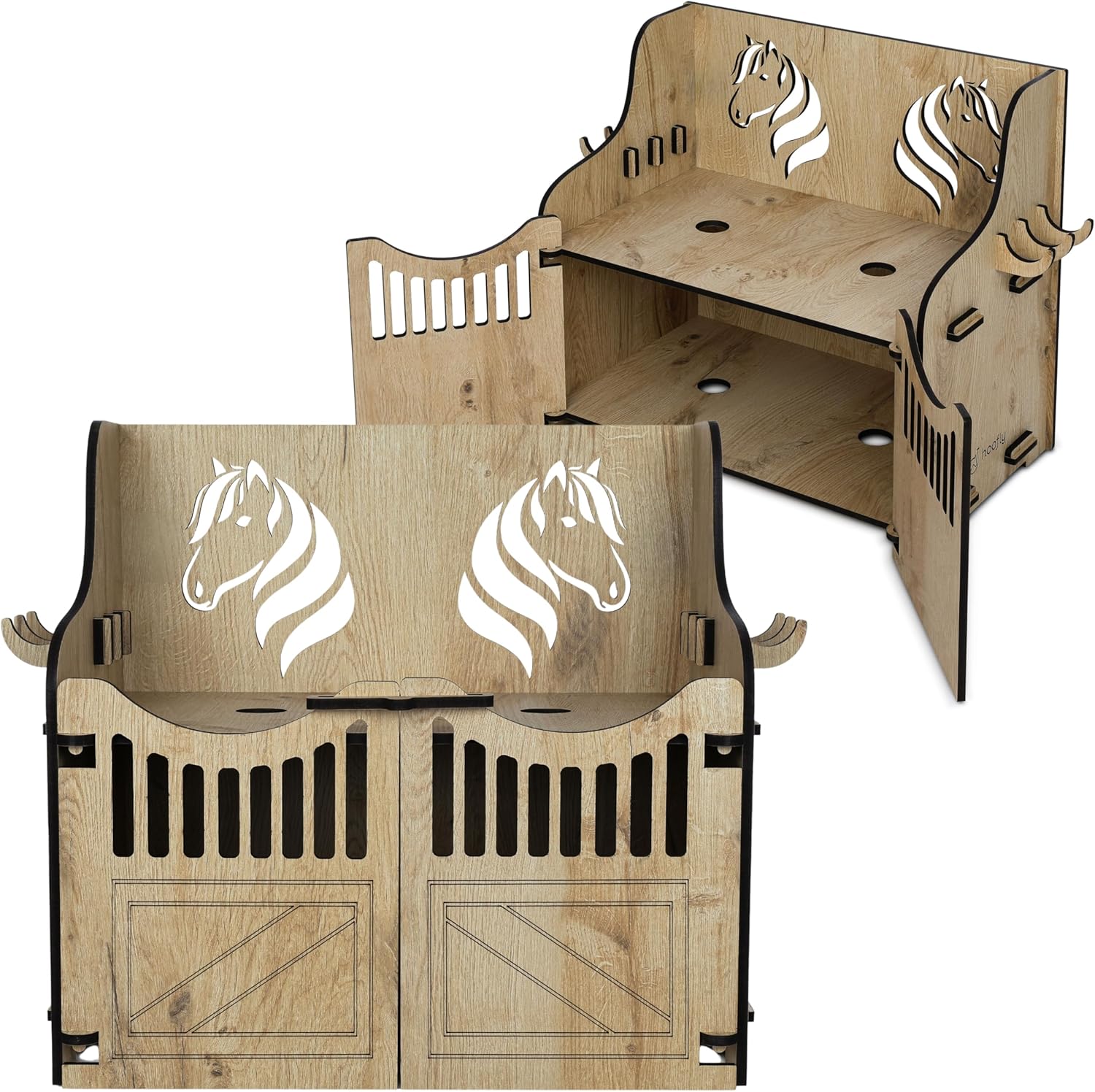 Hobby Horse Wandhalterung – Stall in 2 Größen für 1 oder 2 Pferde