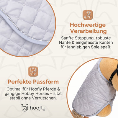 Hoofly Zubehör Set - Halfter mit Strick, Decke & Fliegenhaube in Pink, Grau, Blau [TÜV geprüft]