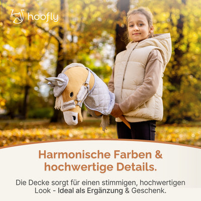 Hoofly Zubehör Set - Halfter mit Strick, Decke & Fliegenhaube in Pink, Grau, Blau [TÜV geprüft]