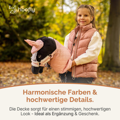 Hoofly Zubehör Set - Halfter mit Strick, Decke & Fliegenhaube in Pink, Grau, Blau [TÜV geprüft]