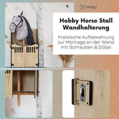 Hobby Horse Wandhalterung – Stall in 2 Größen für 1 oder 2 Pferde
