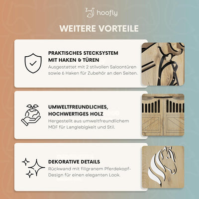 Hobby Horse Wandhalterung – Stall in 2 Größen für 1 oder 2 Pferde