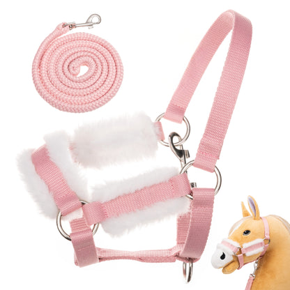 Hoofly Zubehör Set - Halfter mit Strick, Decke & Fliegenhaube in Pink, Grau, Blau [TÜV geprüft]
