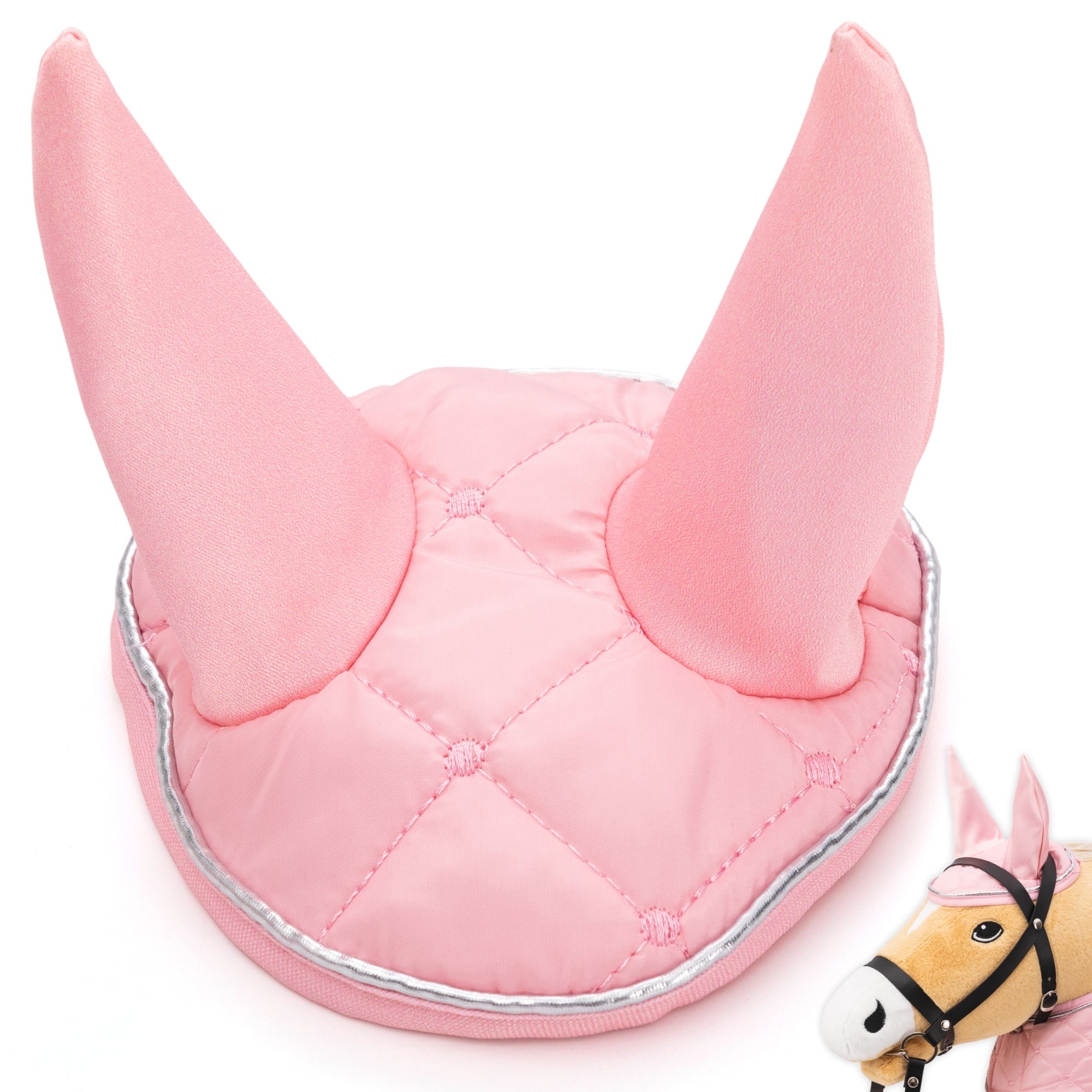 Hoofly Zubehör Set - Halfter mit Strick, Decke & Fliegenhaube in Pink, Grau, Blau [TÜV geprüft]