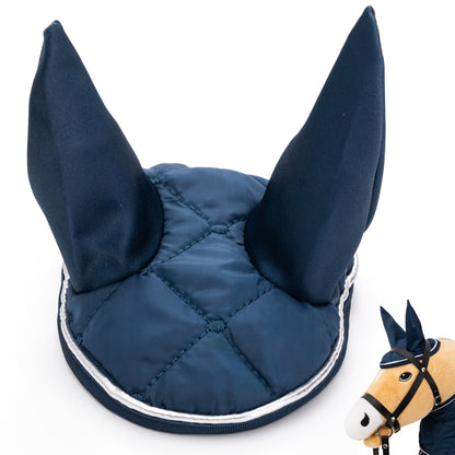 Hoofly Zubehör Set - Halfter mit Strick, Decke & Fliegenhaube in Pink, Grau, Blau [TÜV geprüft]