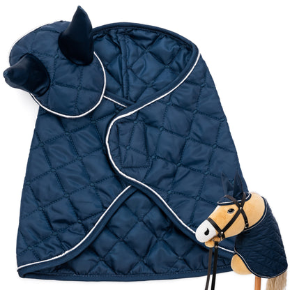 Hoofly Zubehör Set - Halfter mit Strick, Decke & Fliegenhaube in Pink, Grau, Blau [TÜV geprüft]