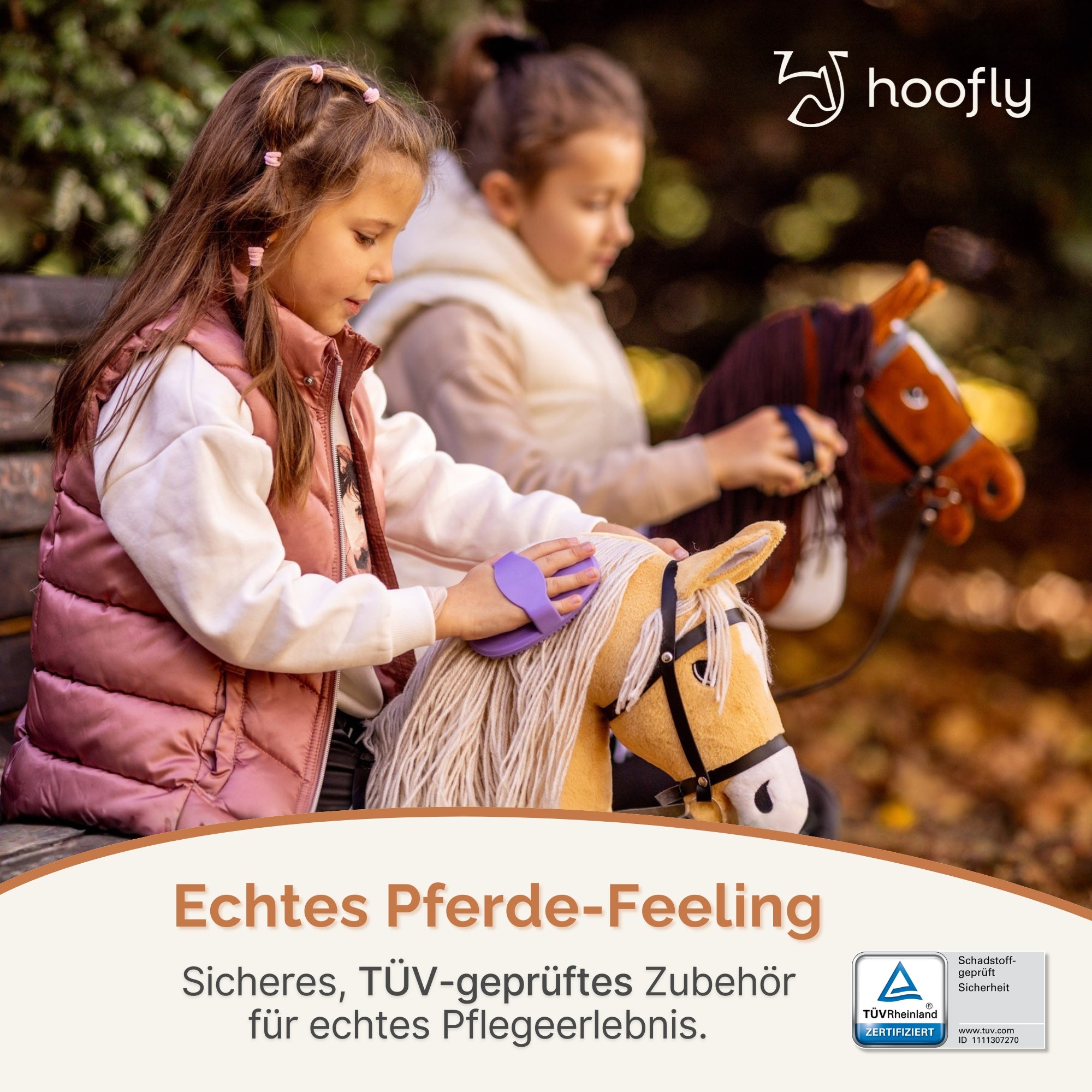 Hoofly – Pflegeset für Kinder mit Tasche, Bürste, Striegel & Hufkratzer [TÜV geprüft]