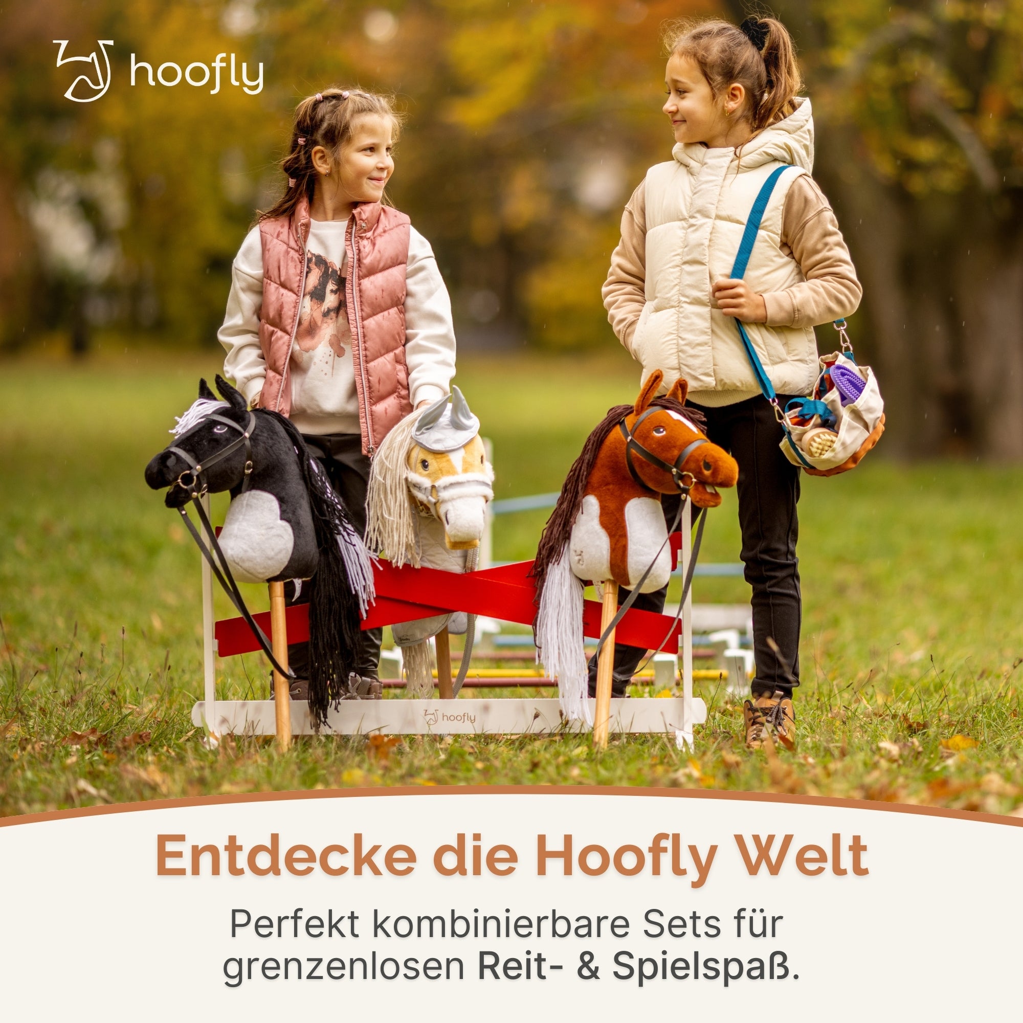 Hoofly – Pflegeset für Kinder mit Tasche, Bürste, Striegel & Hufkratzer [TÜV geprüft]