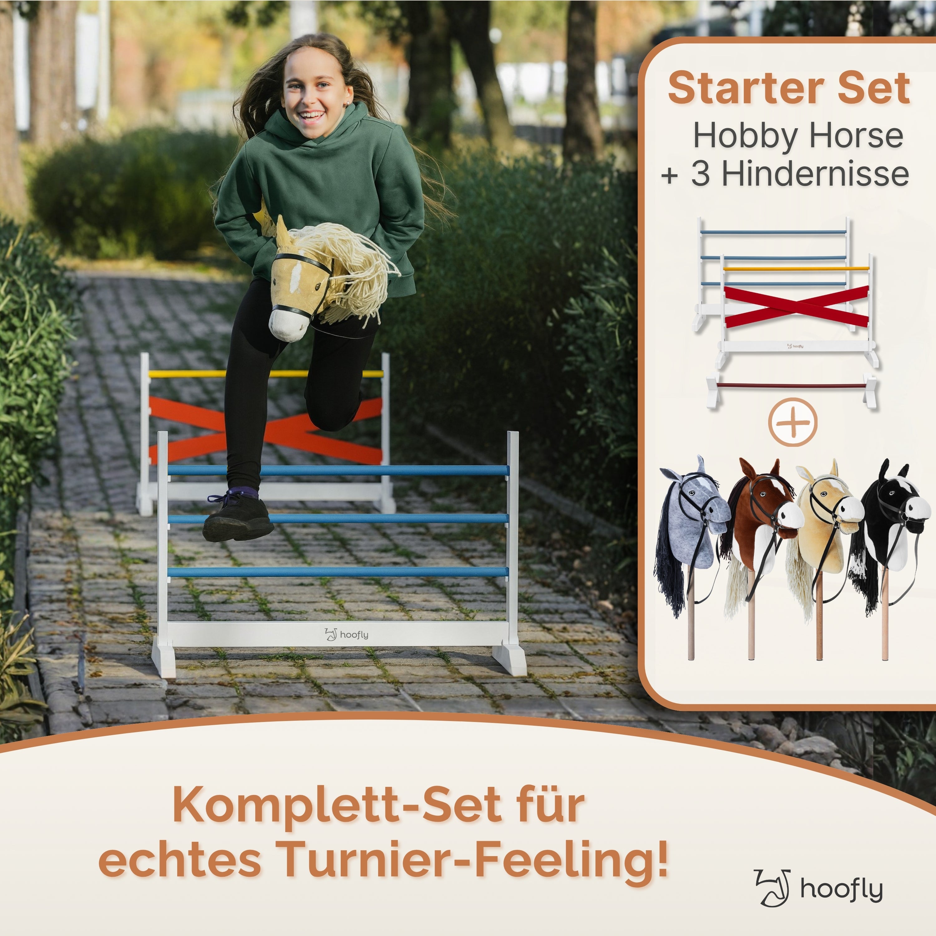 Hoofly Starter-Set | Hobby Horsing Pferd & Hindernis-Set – Perfekter Einstieg ins Reitabenteuer