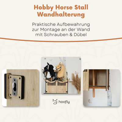 Hobby Horse Wandhalterung – Stall in 2 Größen für 1 oder 2 Pferde